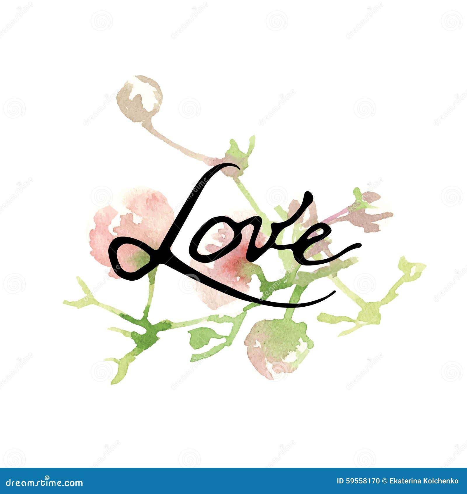 Calligraphy greeting card. stock vector. Illustration of clip - 59558170
