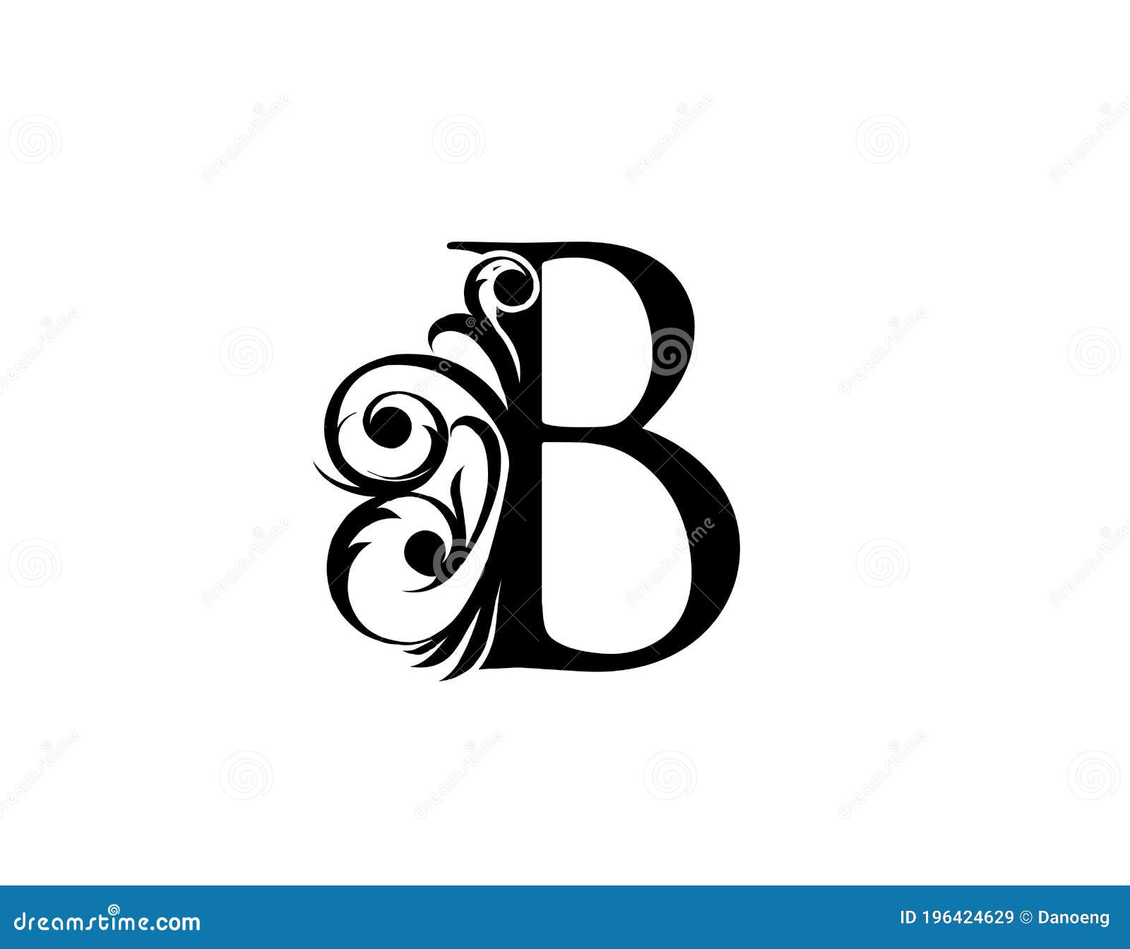 Stamp calligraphic design logo luxury Royalty Free Vector