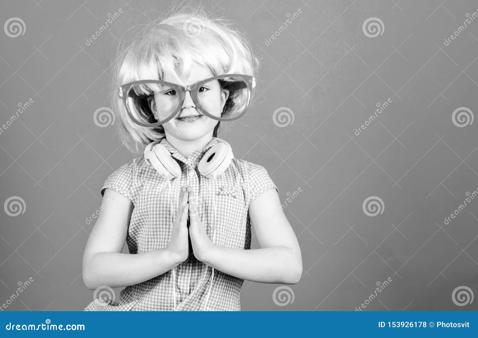 Calm and Cute. Cute Child Clasping Hands Together Stock Photo - Image ...