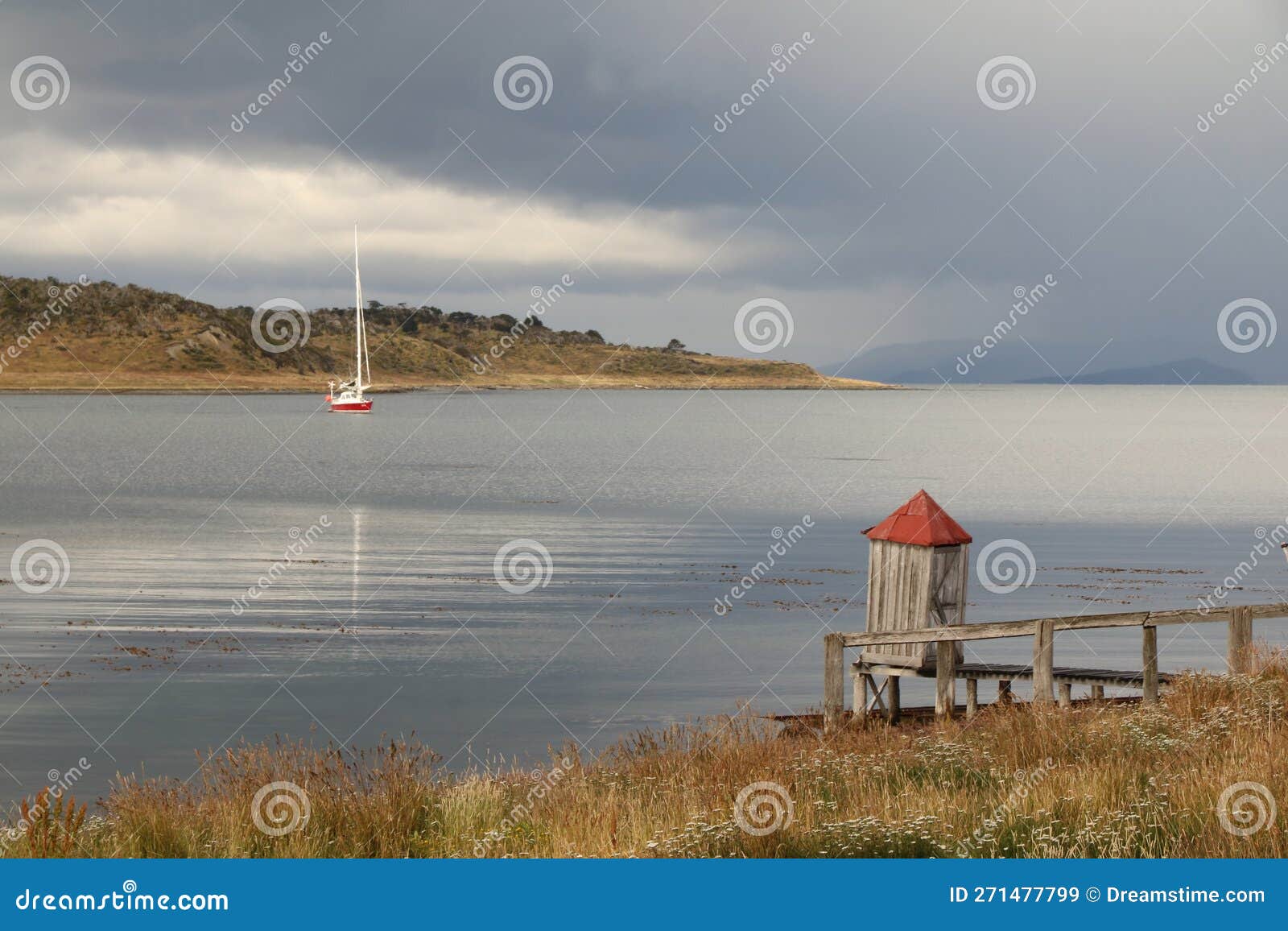 calm morning on the beagle channel at estancia harberton