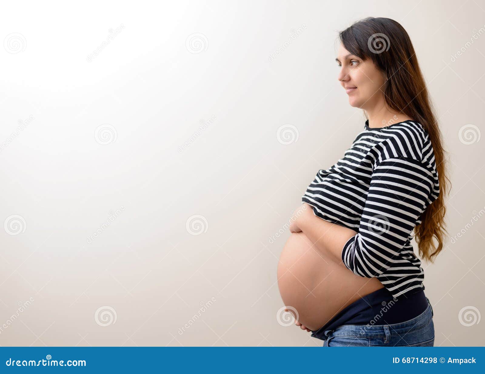 Long Hair Pregnant Nude - Calm Pregnant Woman With Copy Space Stock Photo - Image of ...