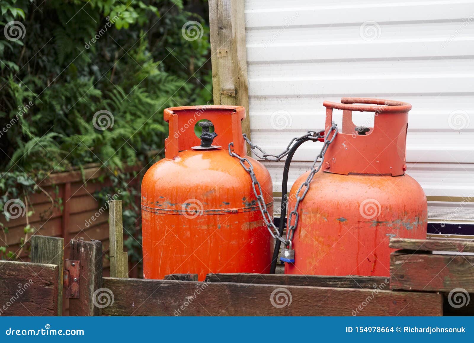 calor gas cylinder bottles at caravan park site in porthcawl uk