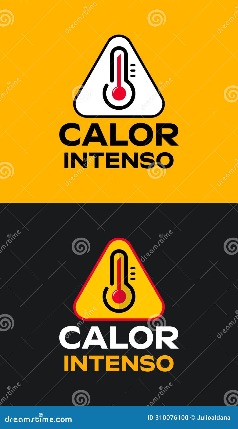 calor intenso, intense heat spanish text,  weather warning sign 