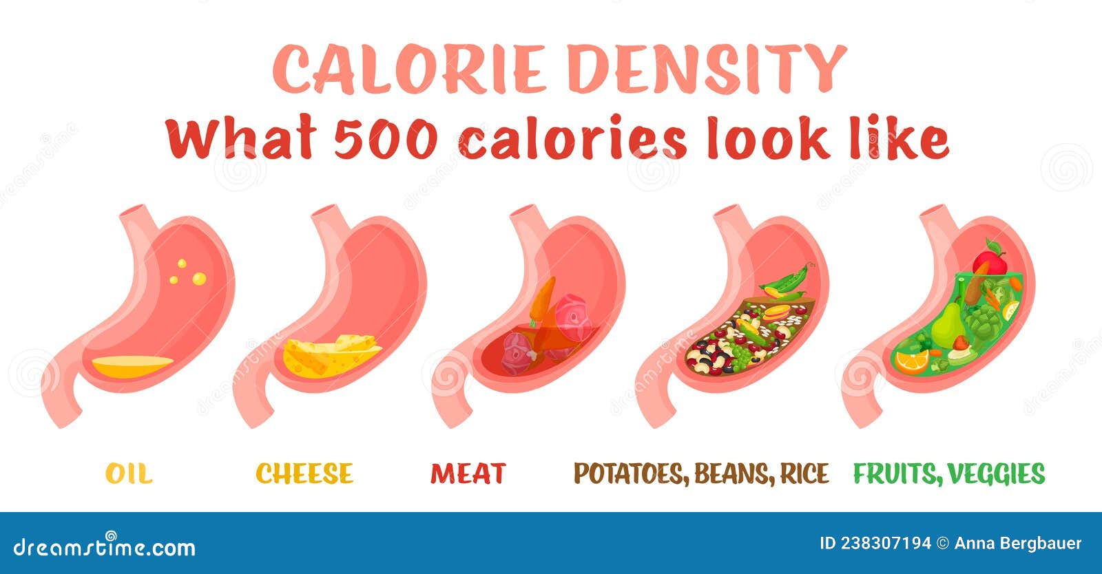 calorie density. horizontal poster. editable  