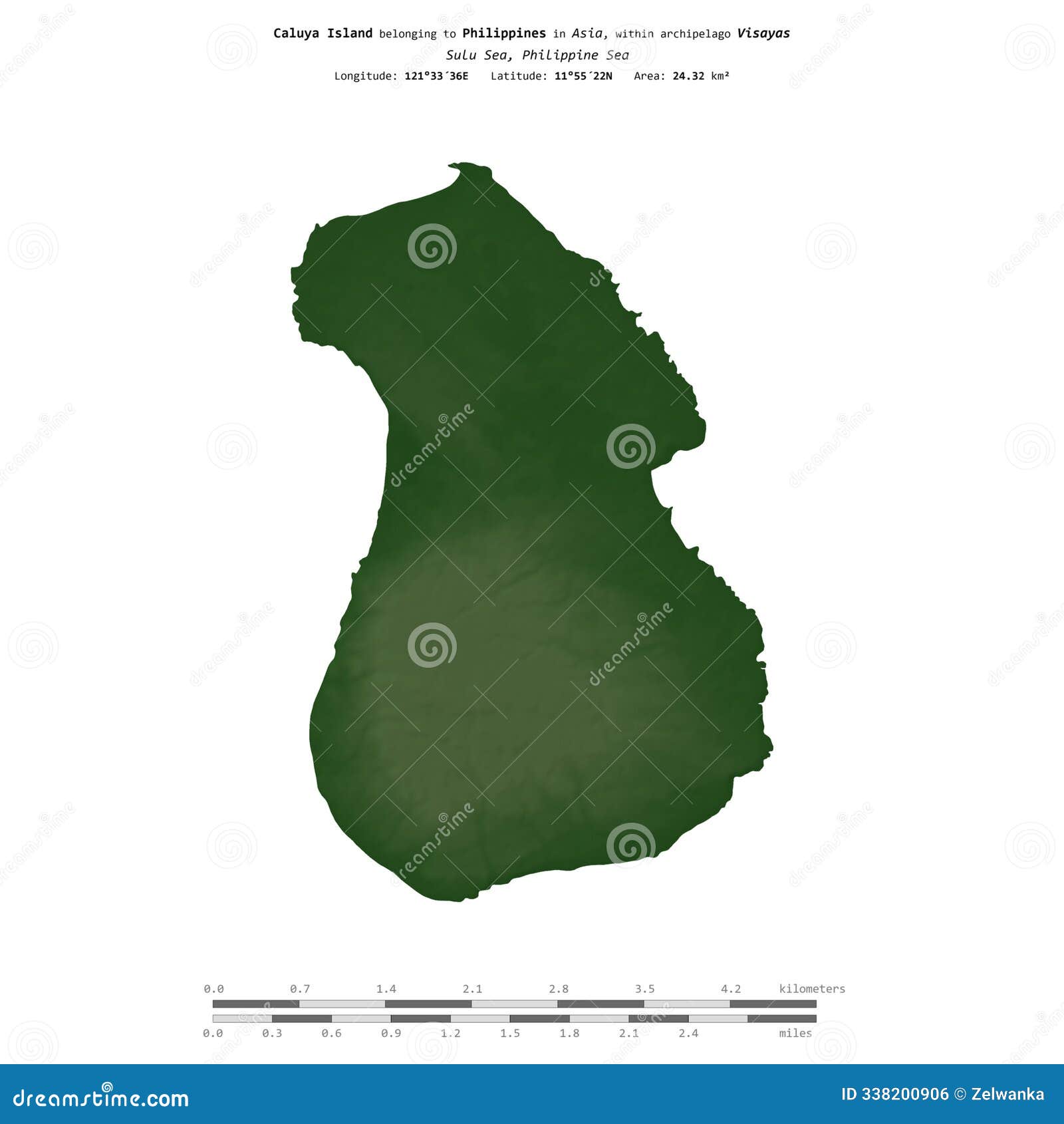 caluya island. philippines.  on white. physical