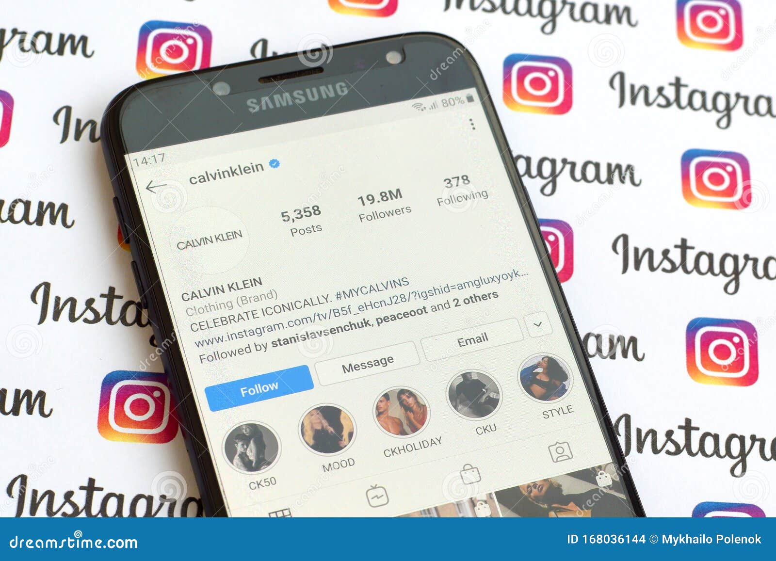 Calvin Klein Official Instagram Account on Smartphone Screen on Paper  Instagram Banner Editorial Stock Image - Image of advertising, brand:  168036144