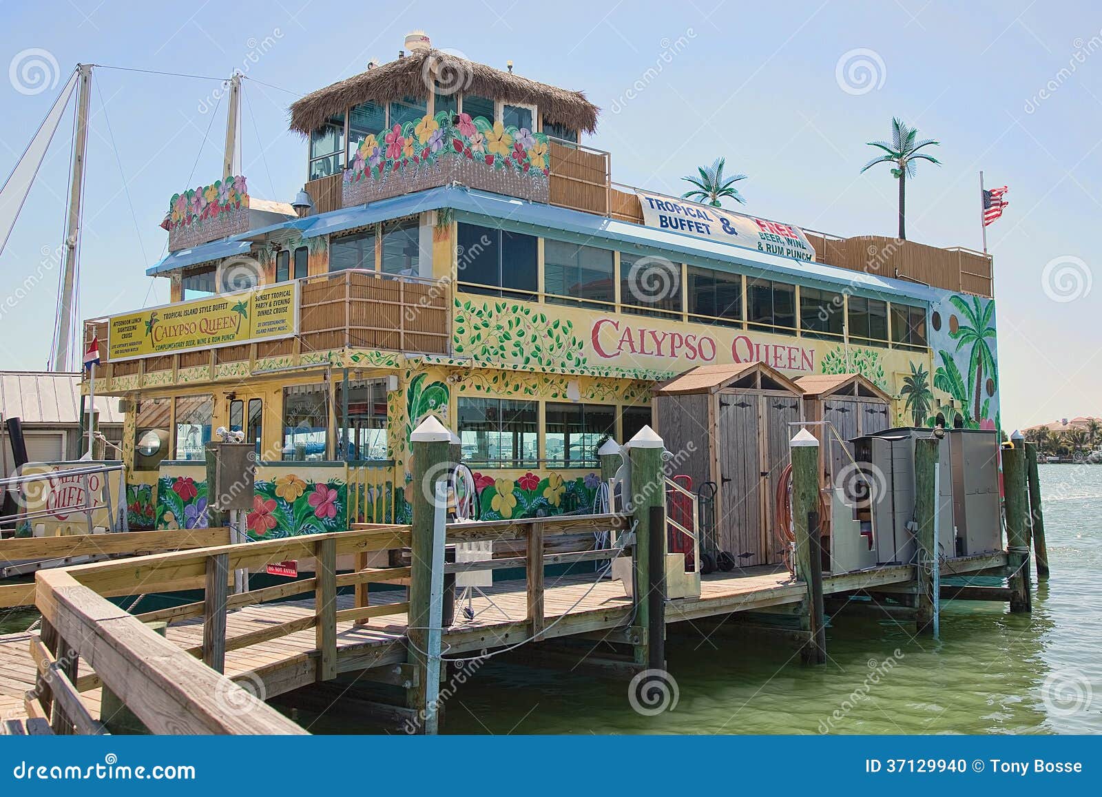 Calypso Queen Tropical Buffet Cruise Editorial Image - Image of