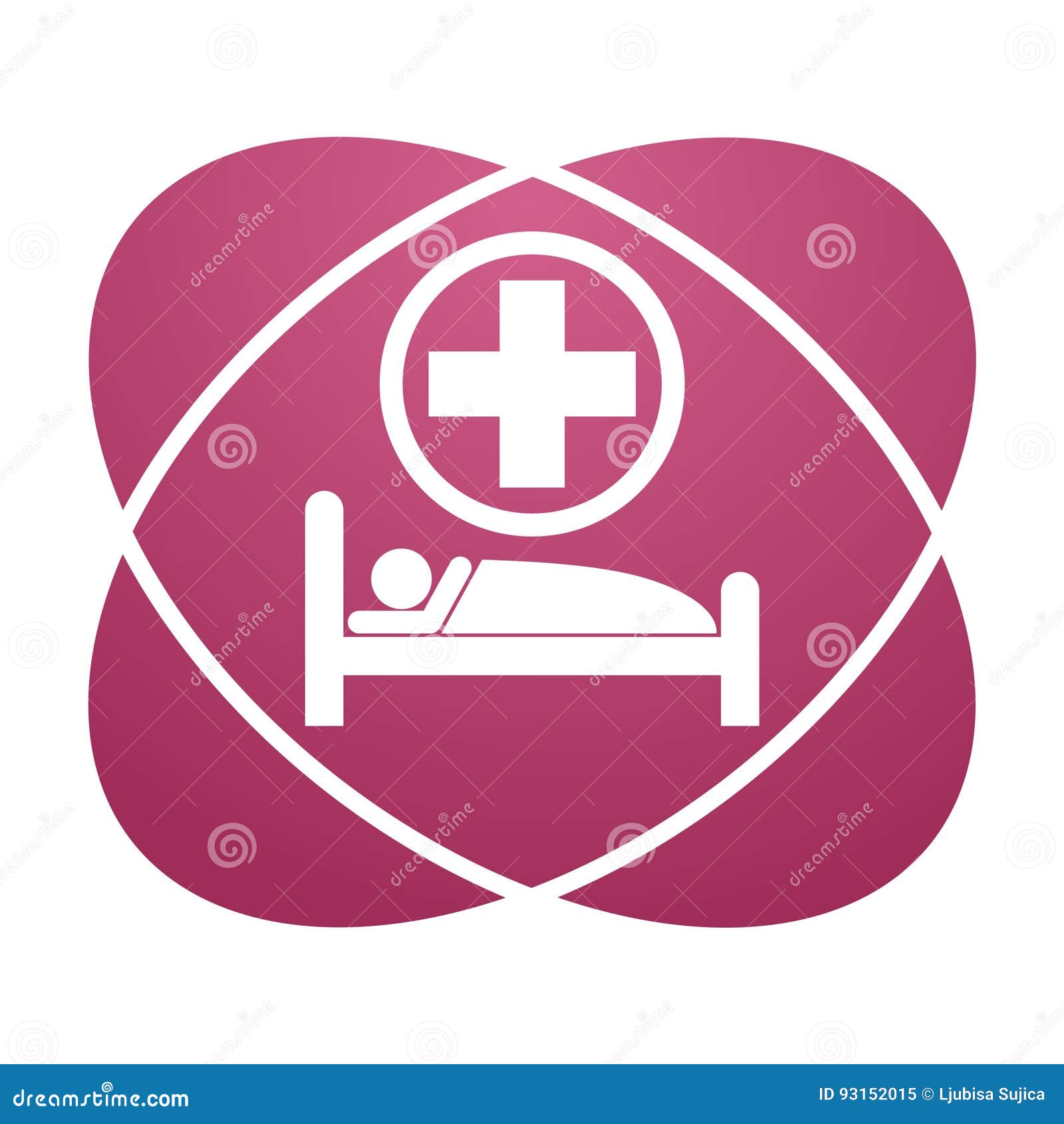 Cama De Hospital Rosada De La Muestra Ilustración del Vector