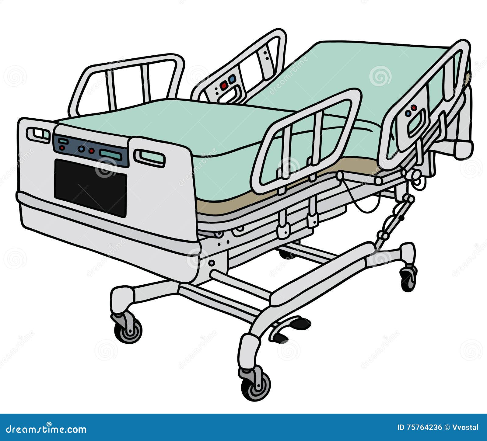 Cama De La Posición Del Hospital Ilustración del Vector - Ilustración de blanco, 75764236
