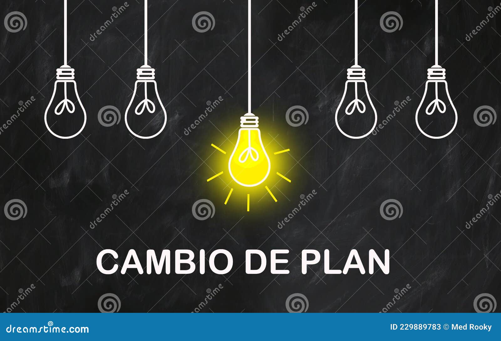 cambio de plan.chalk light bulb