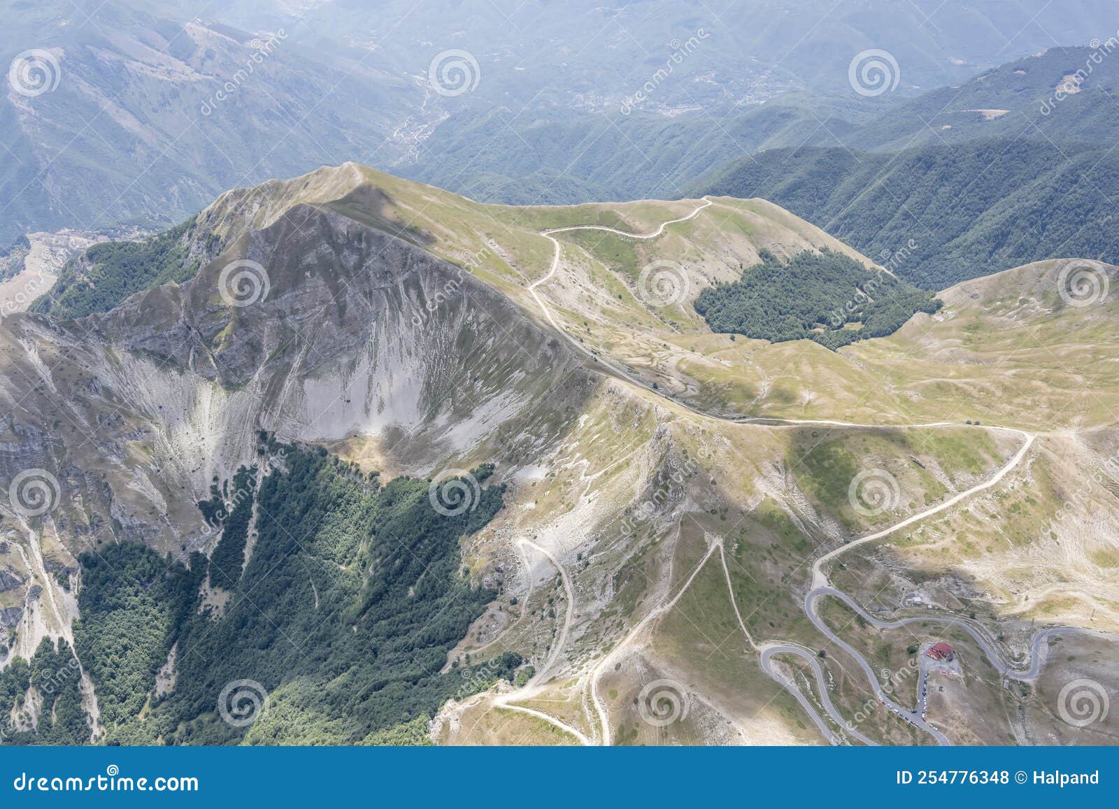 cambio peak from south, aerial, italy