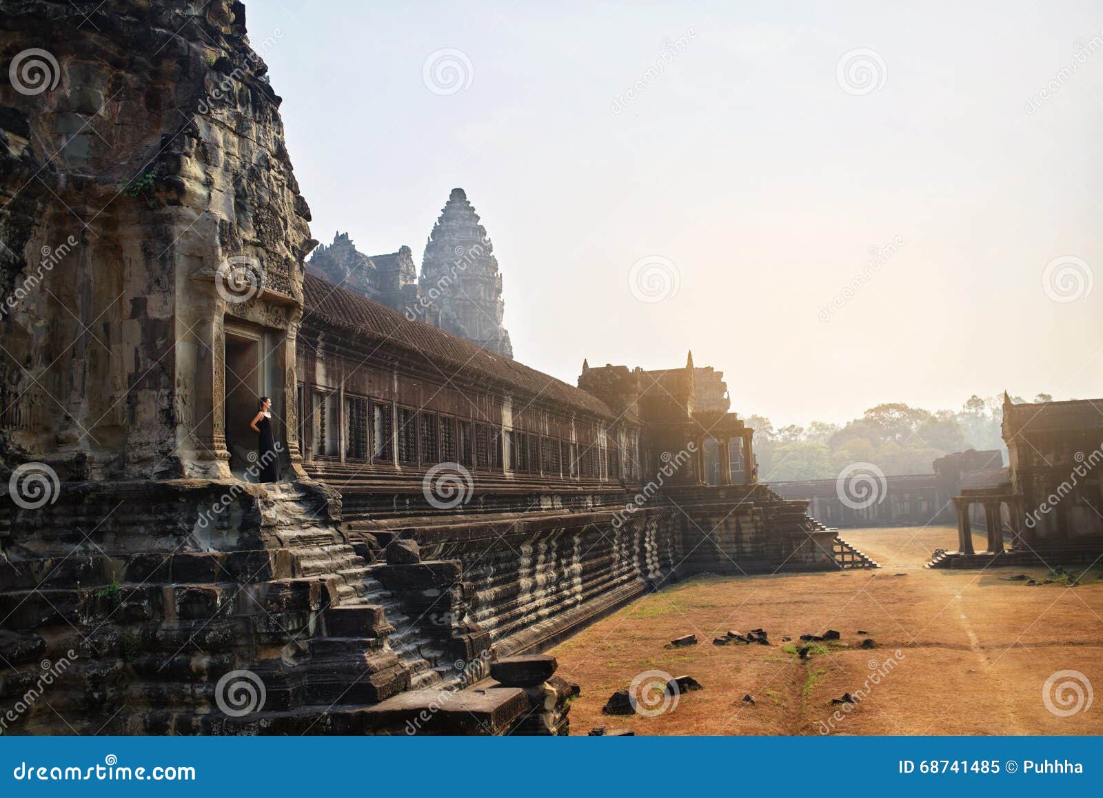 Cambodia Famous Landmark. Angkor Wat Temple. Tourist Attraction, Travel  Asia Stock Image - Image Of Monument, Buddhist: 68741485