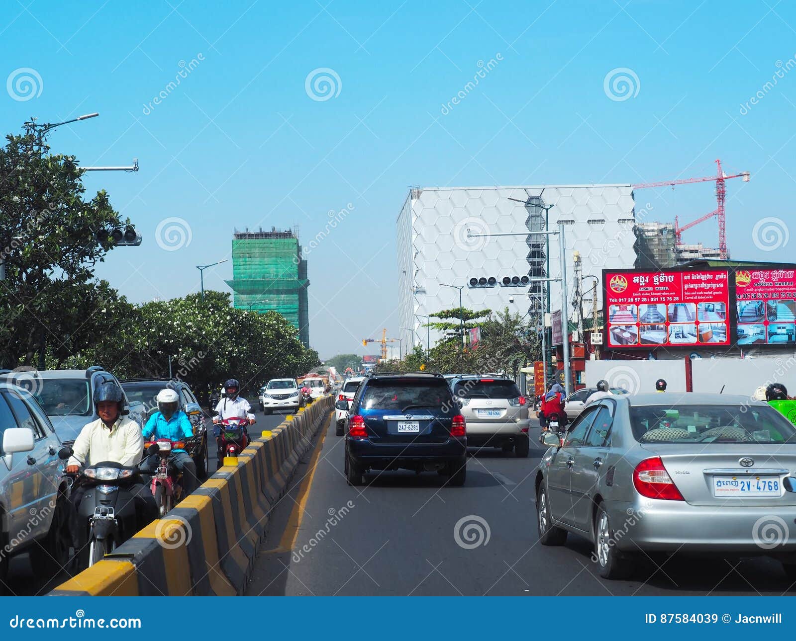 Cambodia Road Scene editorial stock image. Image of congested 87584039