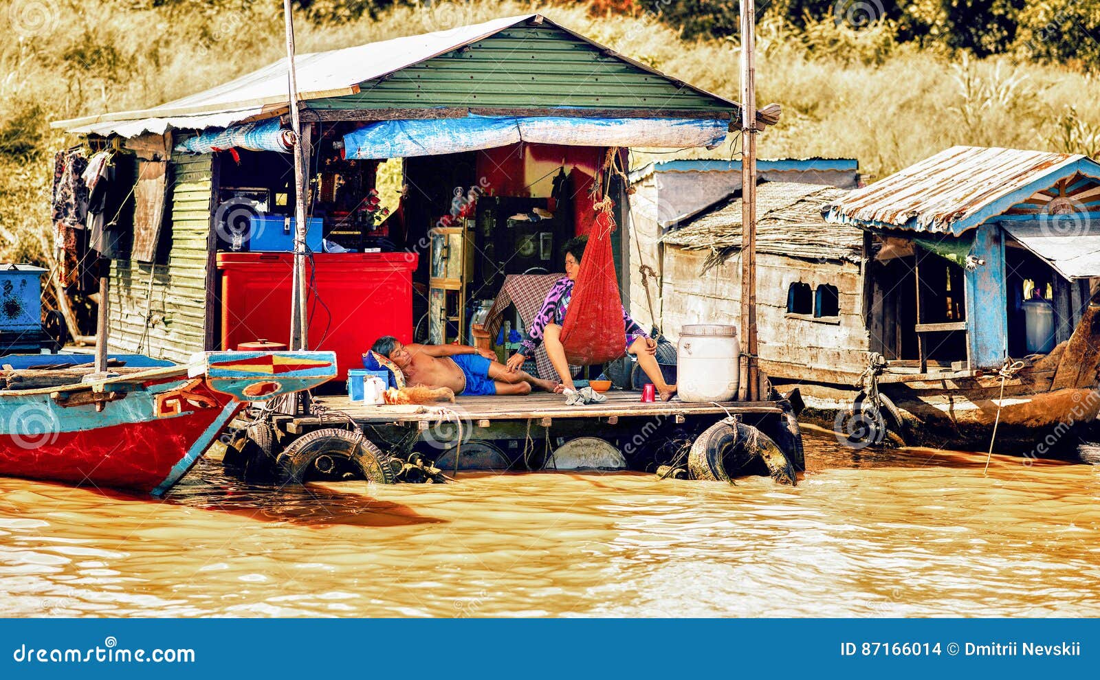 Lake Tonle Sap, Cambodia stock image. Image of river 