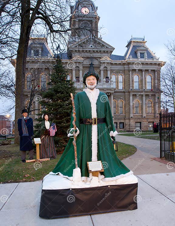 Cambridge Ohio Christmas Lighting Editorial Photography Image of