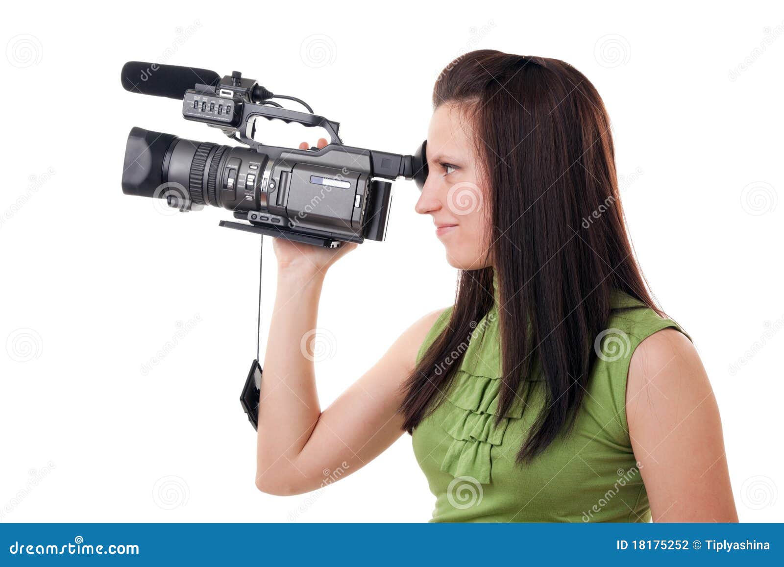Camcorder and girl stock photo. Image of casual, camcorder 18175252