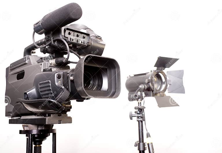 Camcorder and light stock image. Image of lens, camcorder 8903057