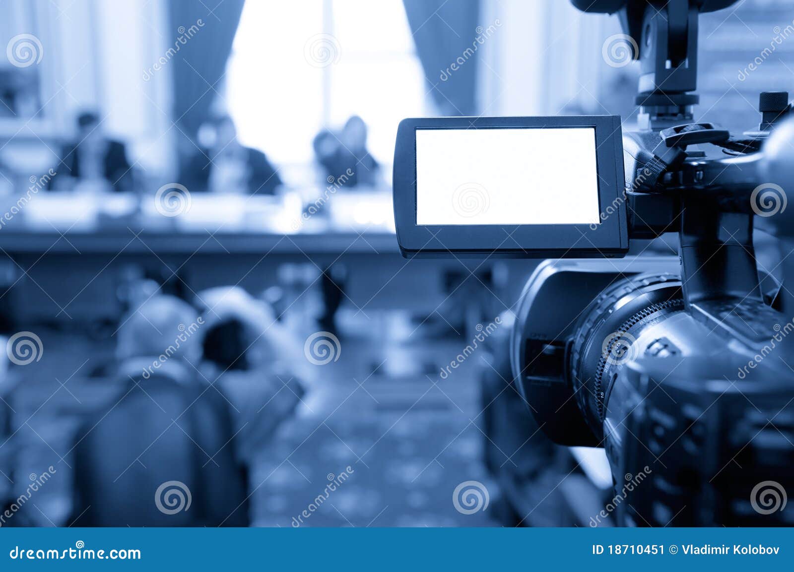 Camcorder Screen at a Conference. Stock Image Image of media, display