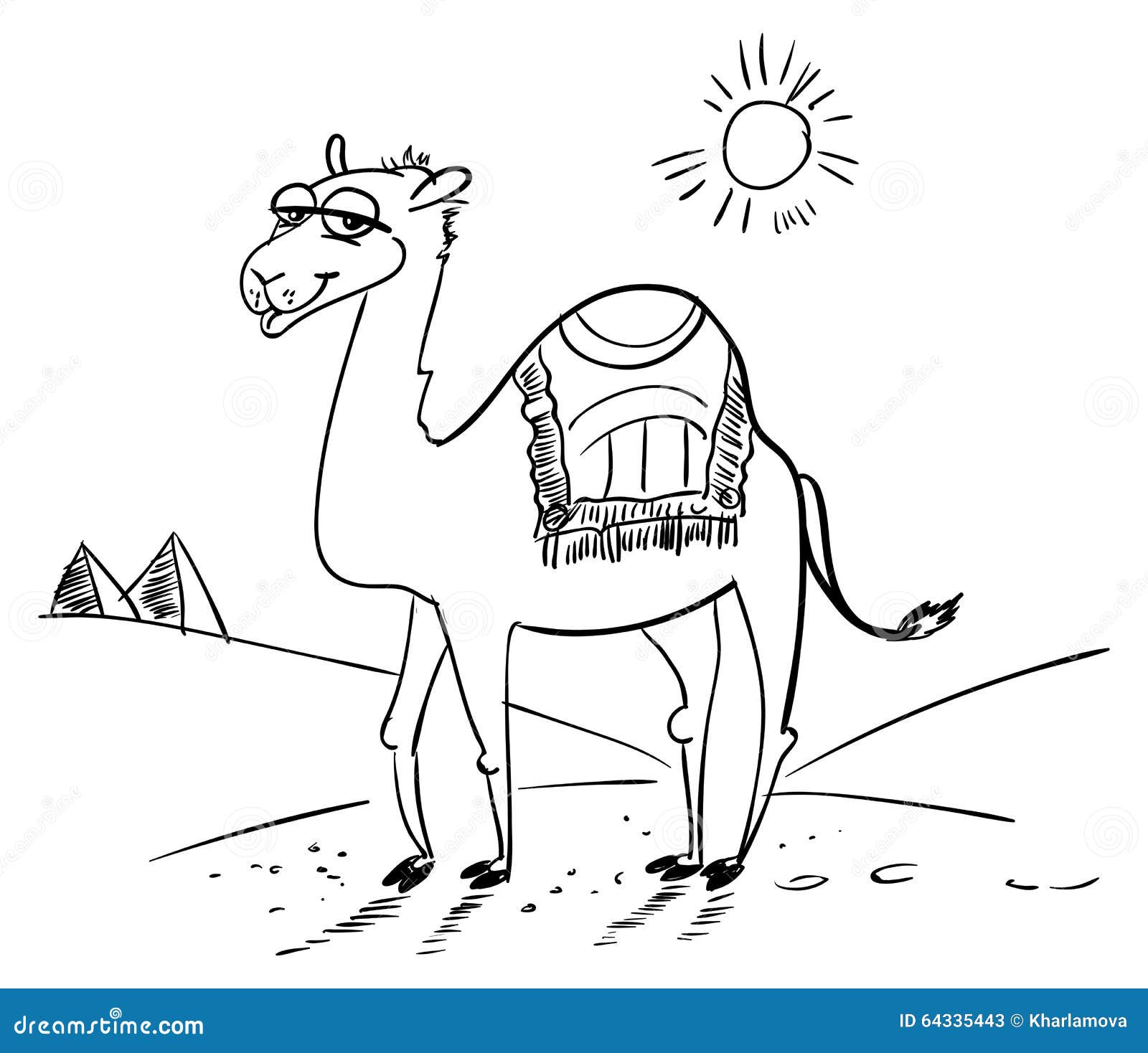 Camel in the desert stock vector. Image of egypt, safari ...