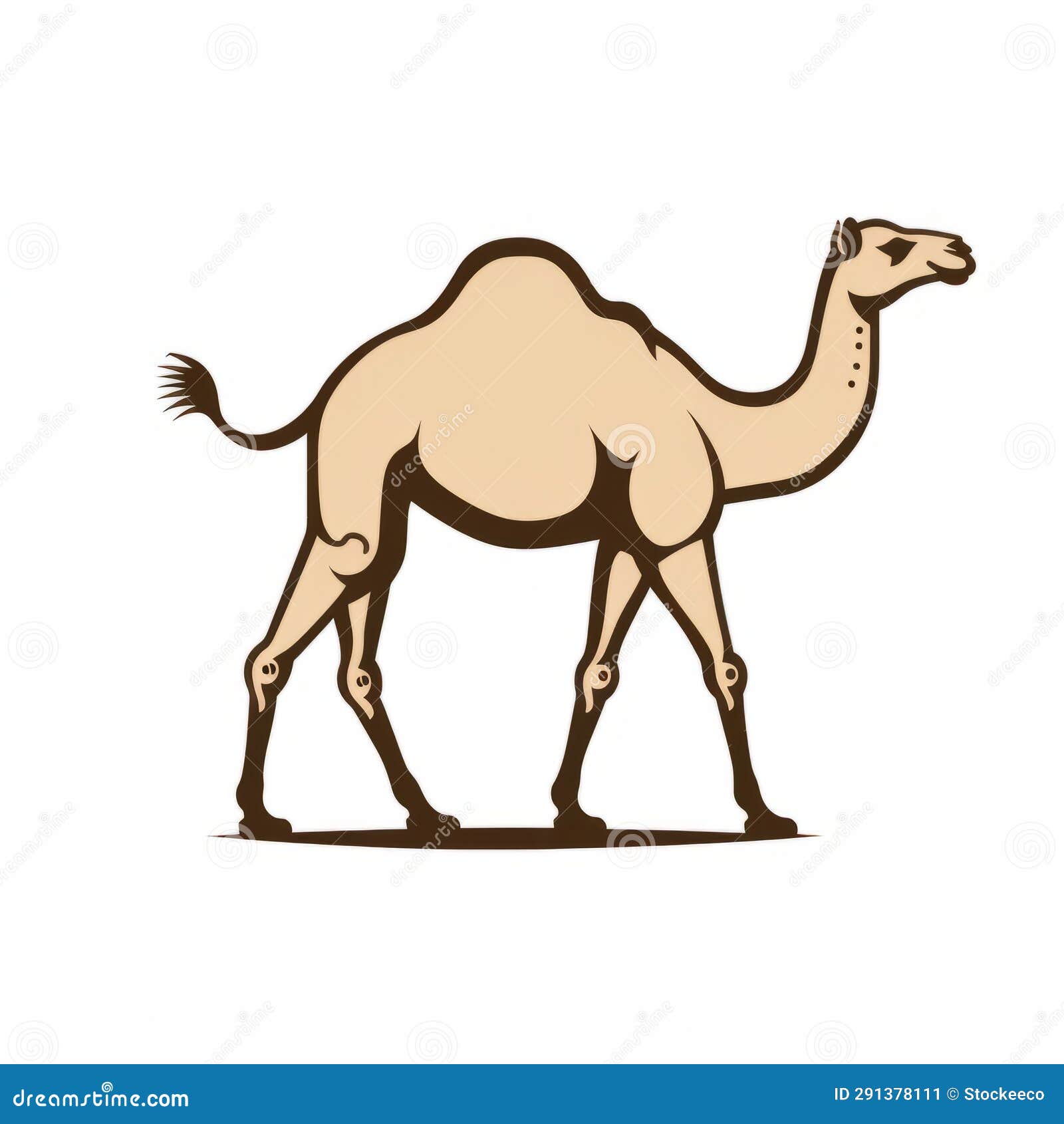 simplistic vintage camel logo with meticulous detail - john brack inspired