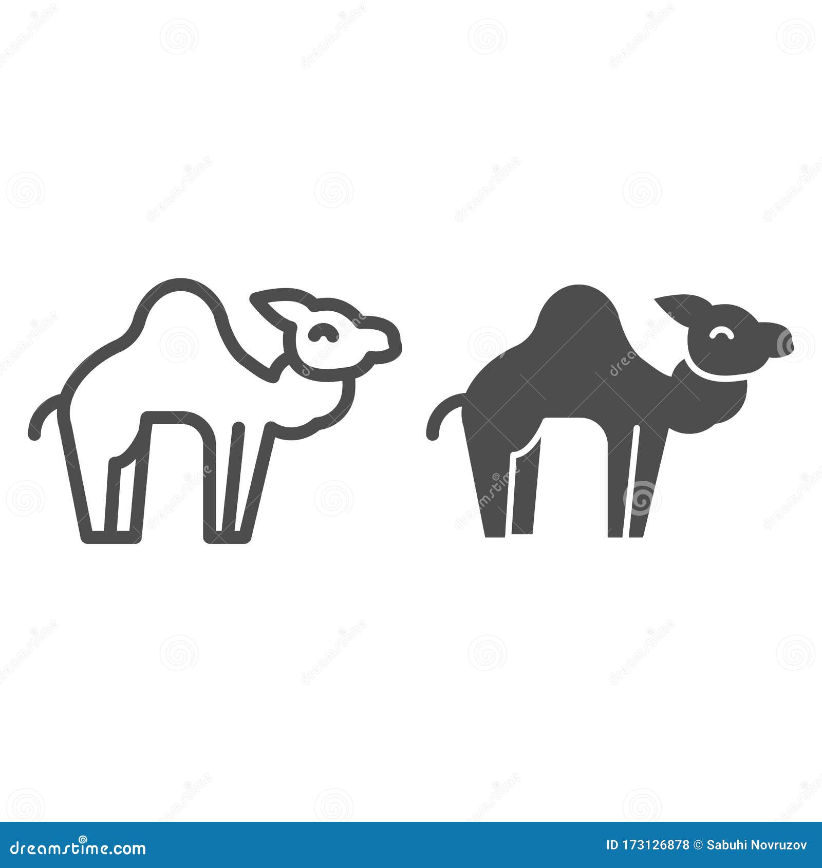 Download Camel Line And Solid Icon. Desert Caravan Animal ...