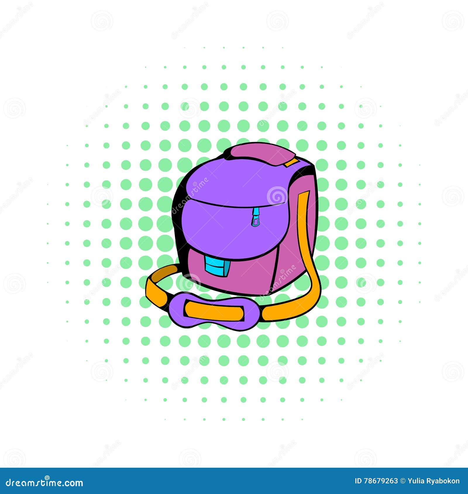 Camera Bag Icon, Comics Style Stock Vector Illustration of baggage
