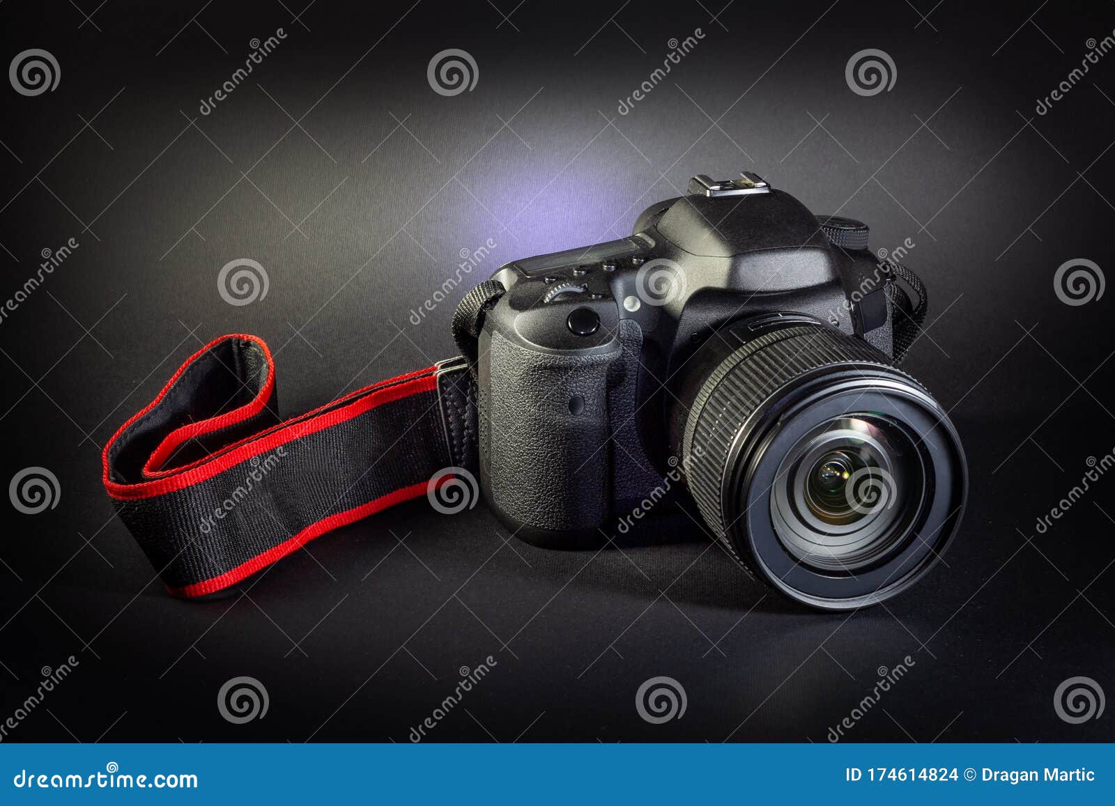 The Camera on a Black Background Stock Photo Image of professional