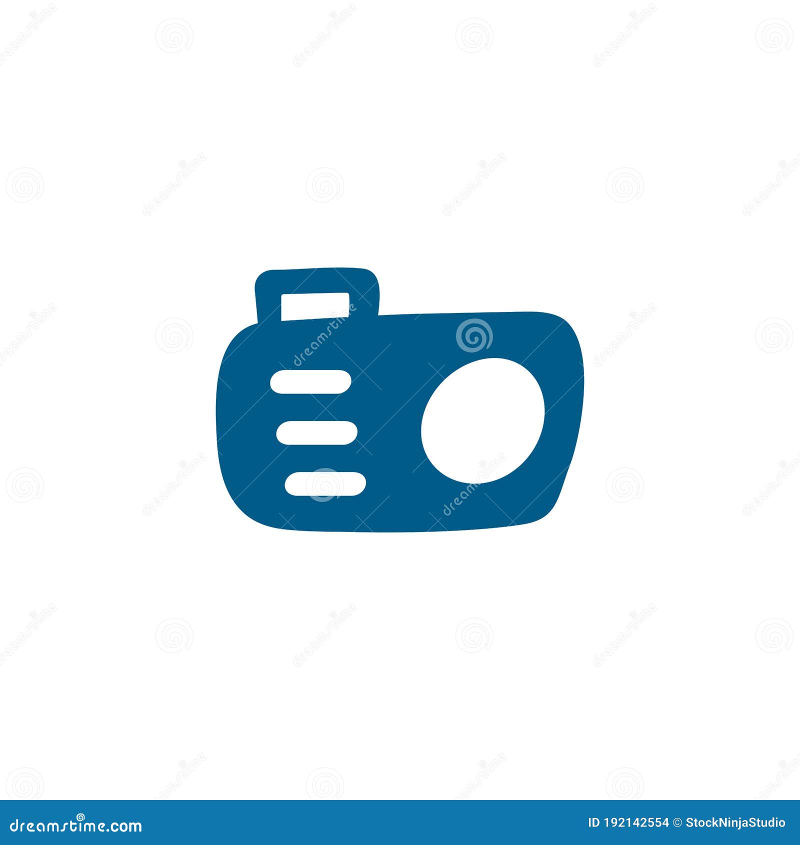 Camera Blue Icon on White Background. Blue Flat Style Vector