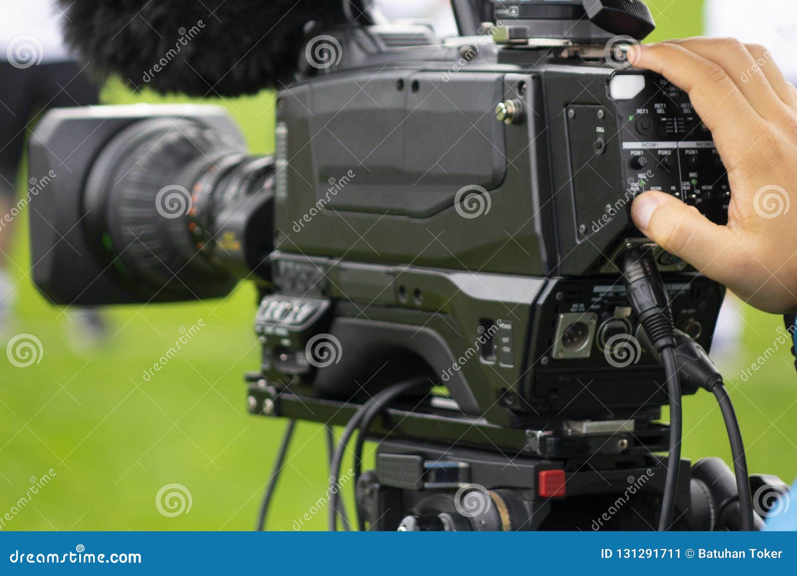 Camera and Cameraman in the Stadium of Matches Stock Image - Image of ...