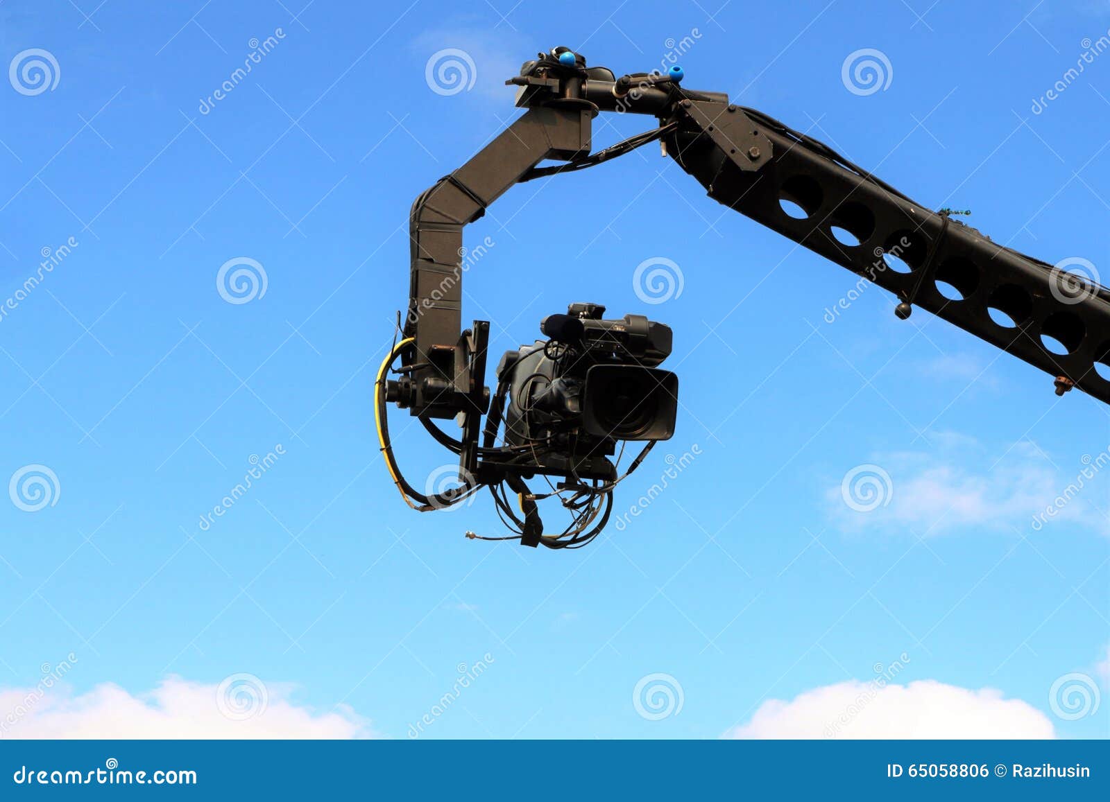Camera on crane shooting stock photo. Image of movie 65058806