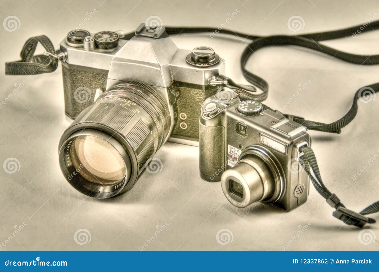 Camera evolution stock photo. Image of cameras, manual 12337862