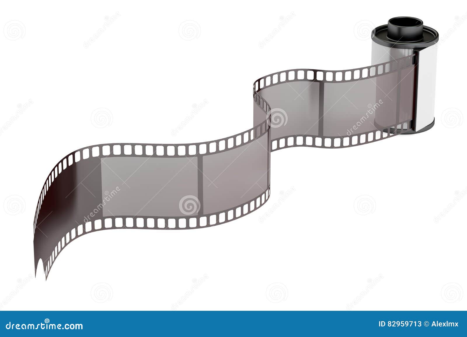 Camera Film Roll 35mm, 3D Rendering Stock Illustration