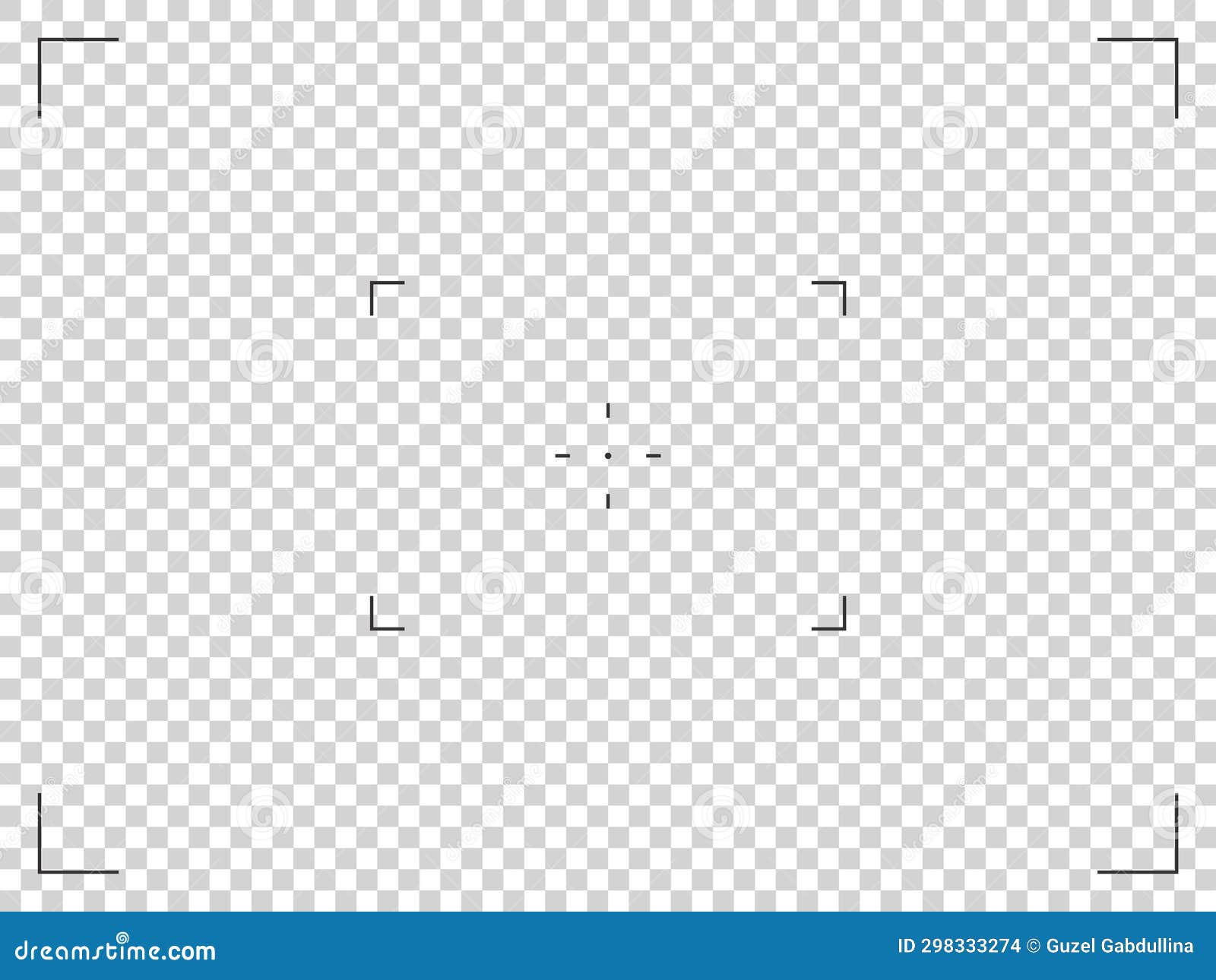 Camera Frame Viewfinder Grid with Cross Target. Video Camera Recorder