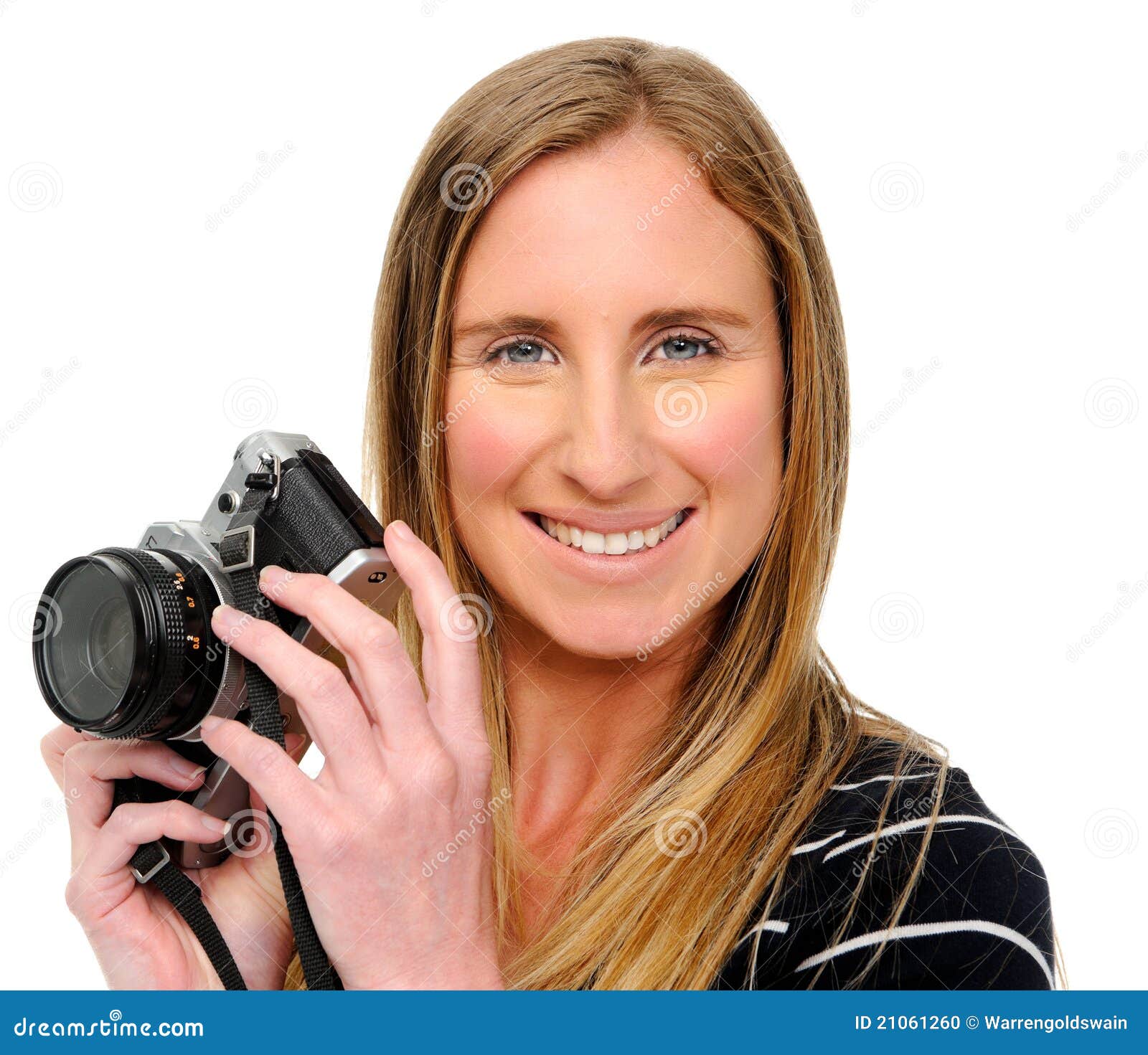 Camera friendly stock photo. Image of posing, cheerful 21061260