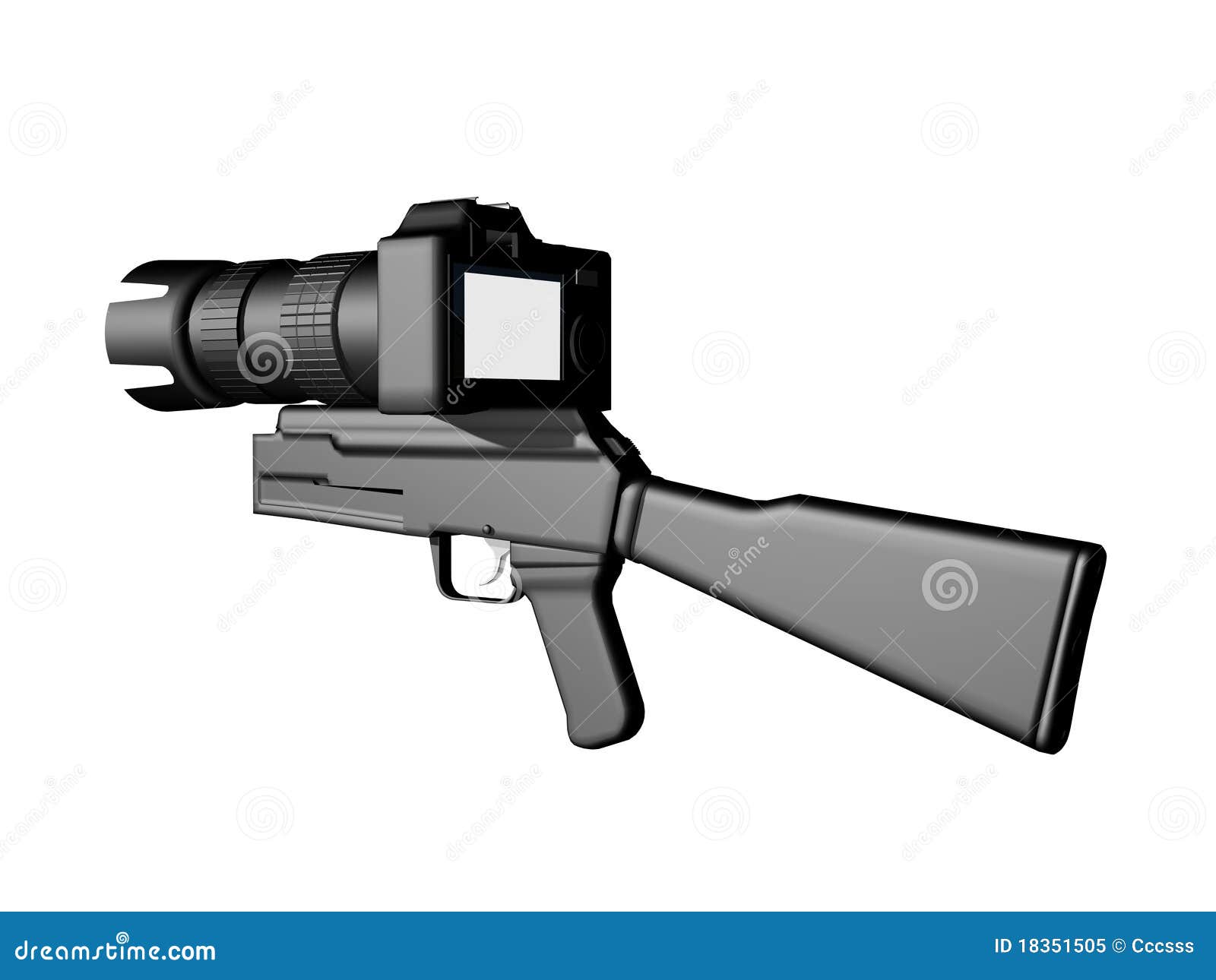 Camera gun stock image. Image of white, video, military 18351505