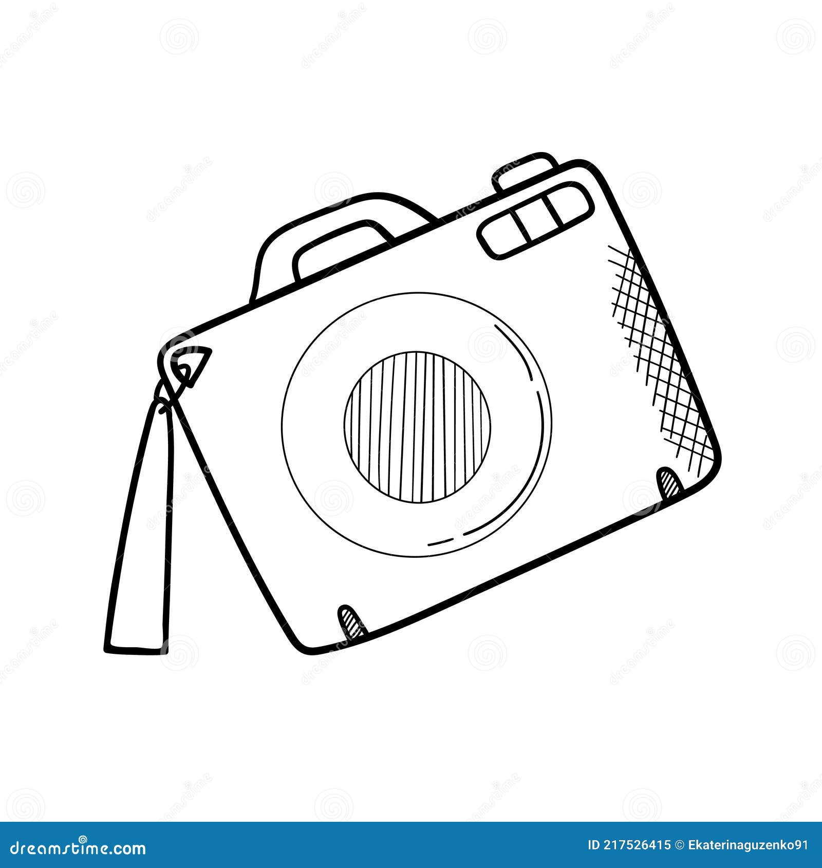 Camera Icon in Doodle Sketch Lines Vector Stock Vector - Illustration ...