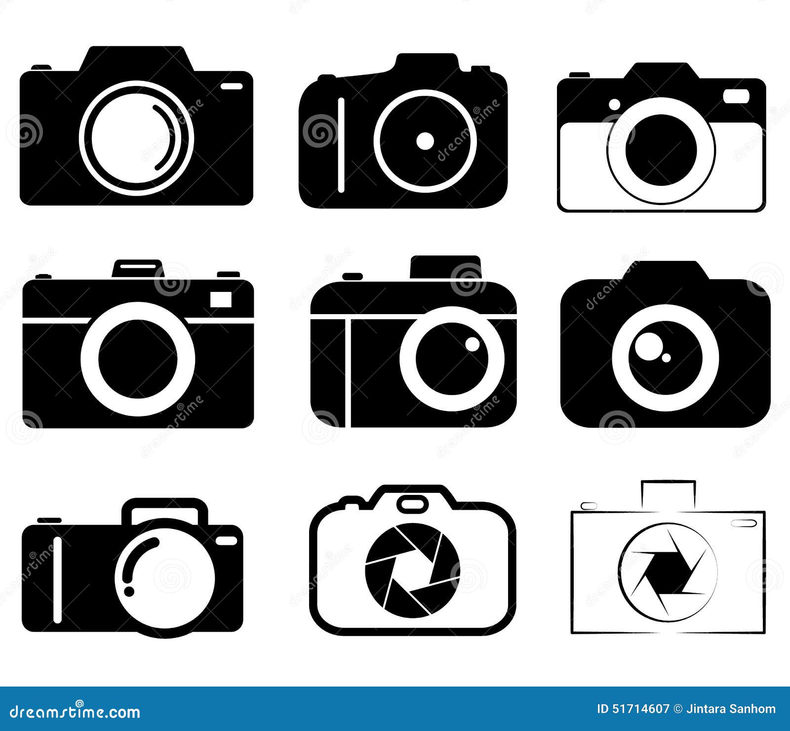 Camera Icon Line Collection Group Stock Vector Illustration of