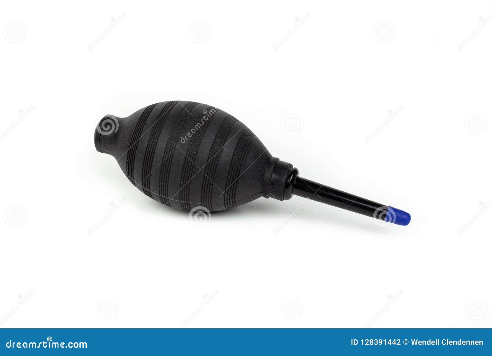 Camera Lens Cleaning Blower Bulb on White Background Stock Photo