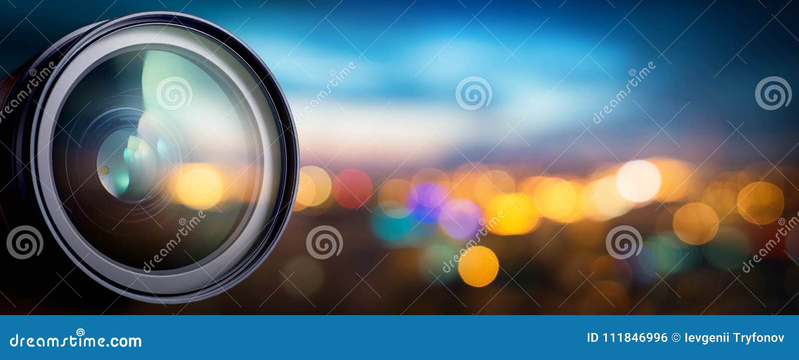 camera lens with lens reflections. media and technology concept background.