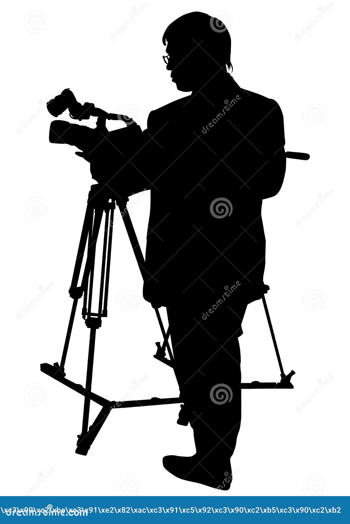 Camera and man stock vector. Illustration of aiming, cinematography