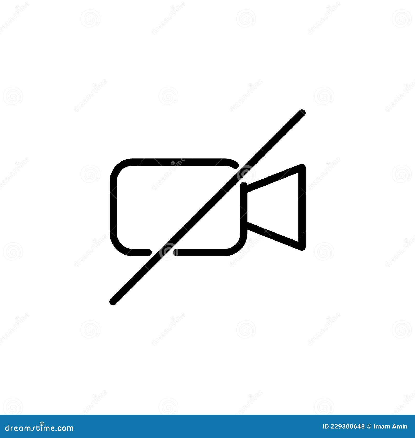 Camera Off Technology Monoline Symbol Icon Logo For Graphic Design, UI