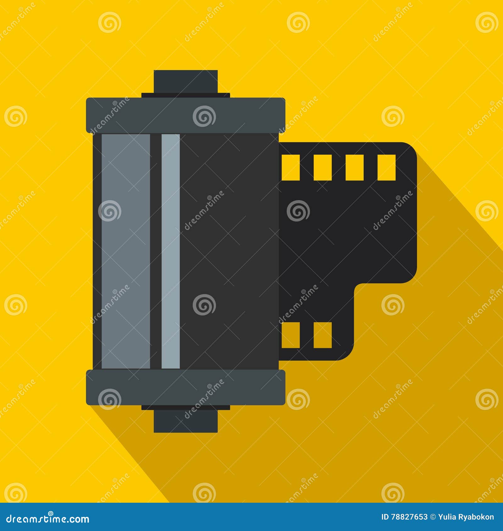 Camera Roll Icon, Flat Style Stock Vector - Illustration of color, 35mm ...