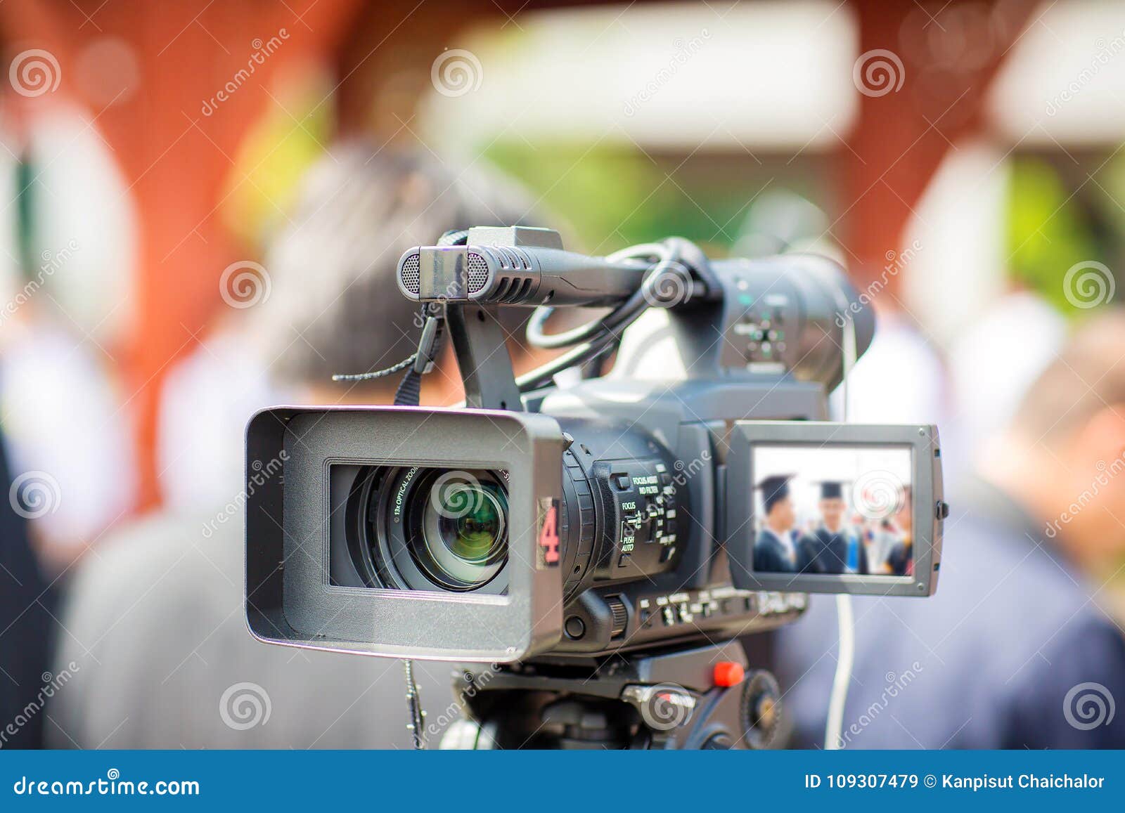 camera show viewfinder image catch motion in interview or broadcast wedding ceremony