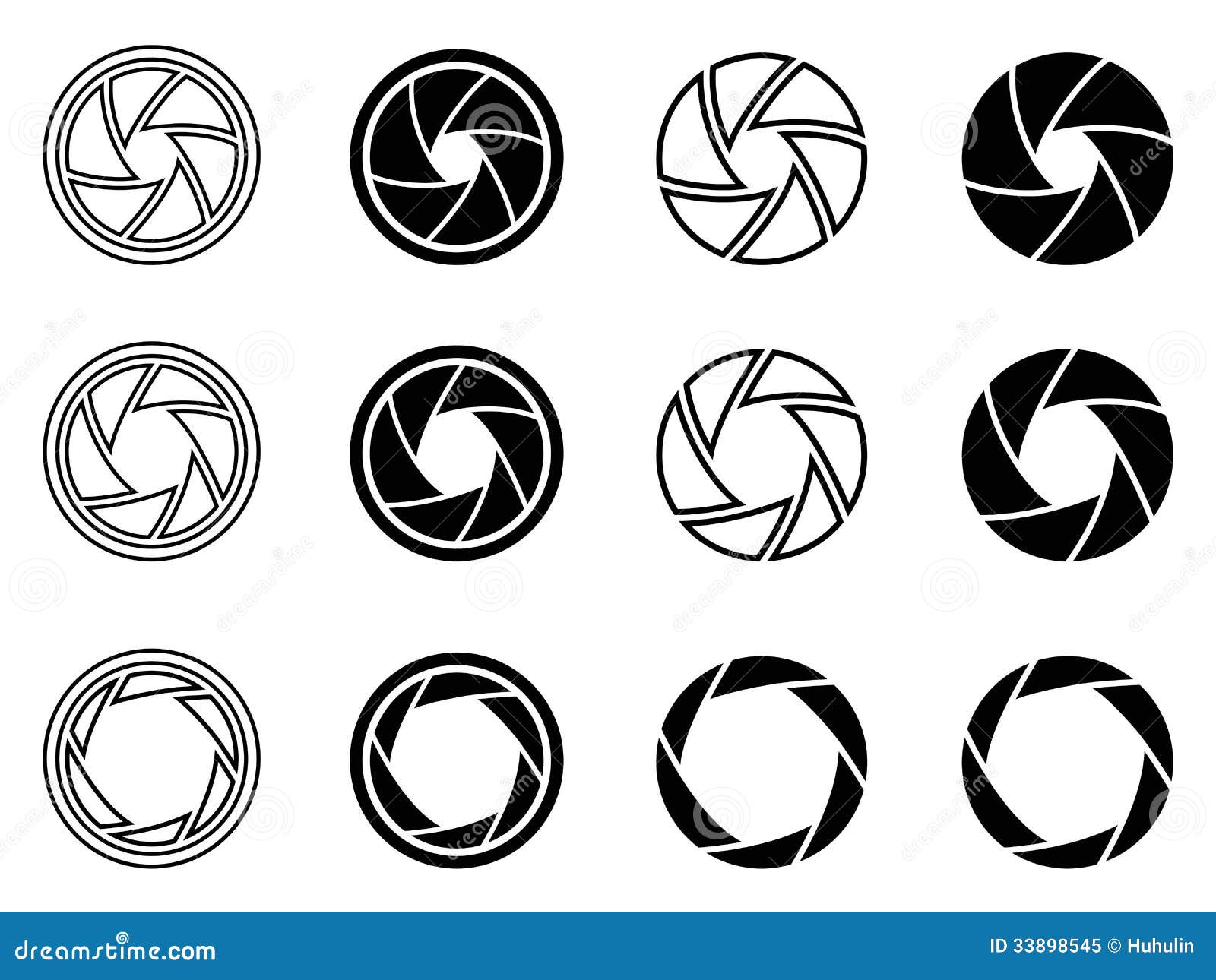 camera shutter aperture icons