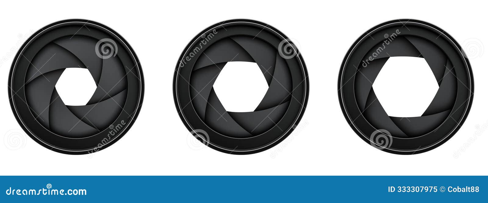 camera shutter icons set, photo lenses aperture 