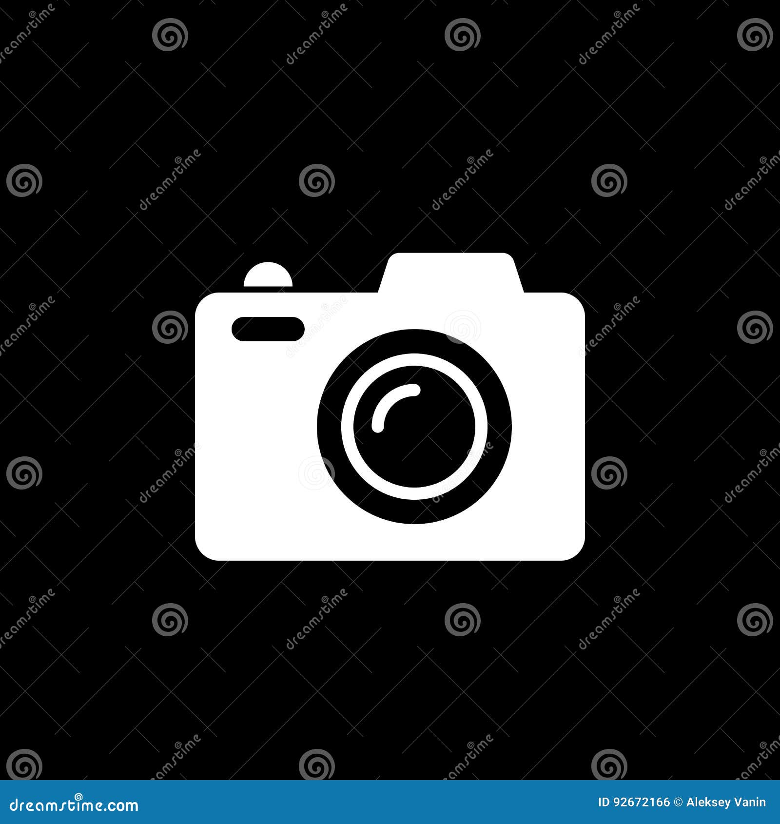 Camera Vector Icon Isolated on Black Background. Stock Vector -  Illustration of design, electronics: 92672166