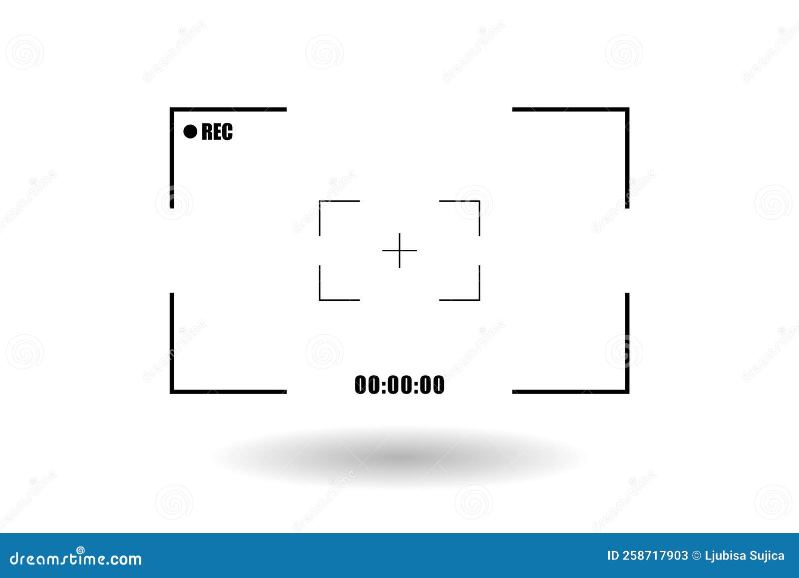 Camera Viewfinder Frame with Shadow Stock Vector Illustration of