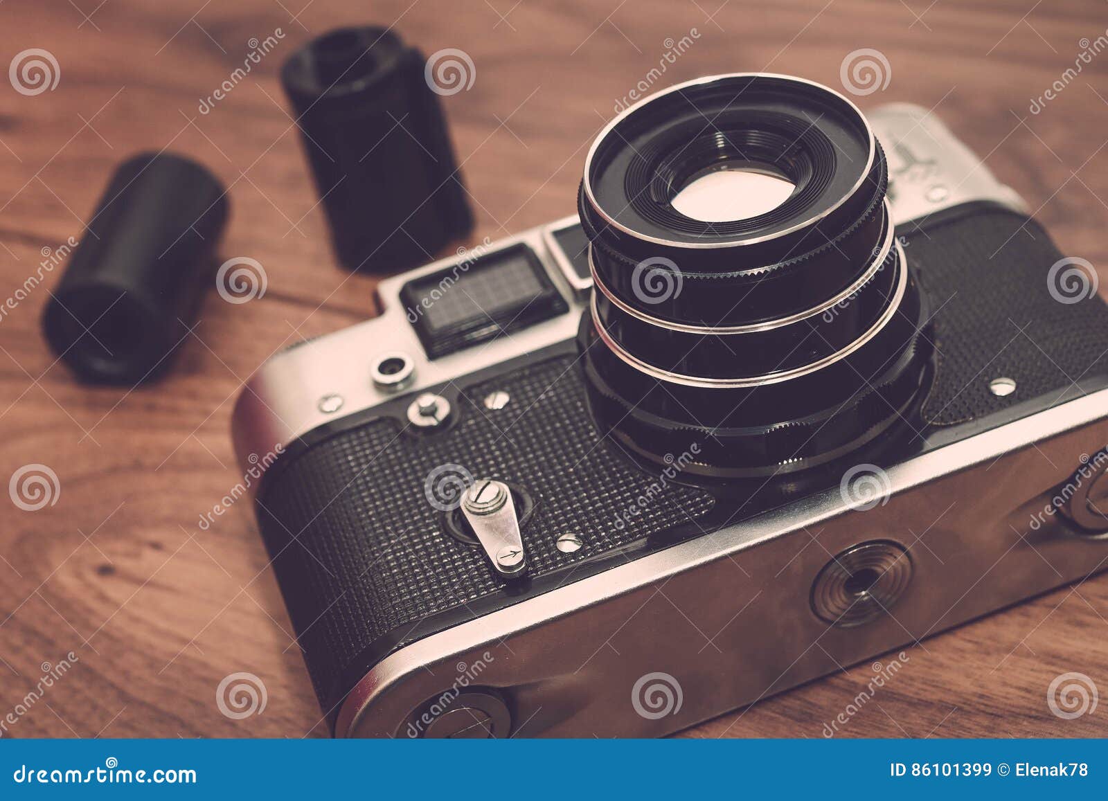 Camera in vintage style stock image. Image of closeup 86101399