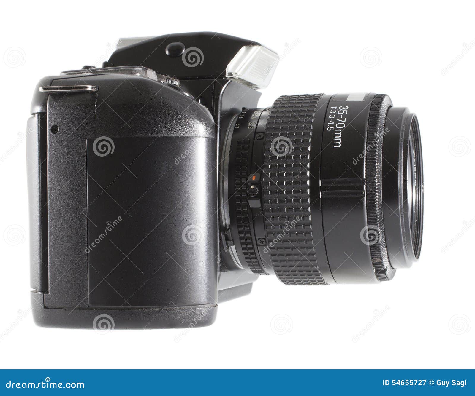 Camera with a zoom lens stock image. Image of grey, reflex 54655727