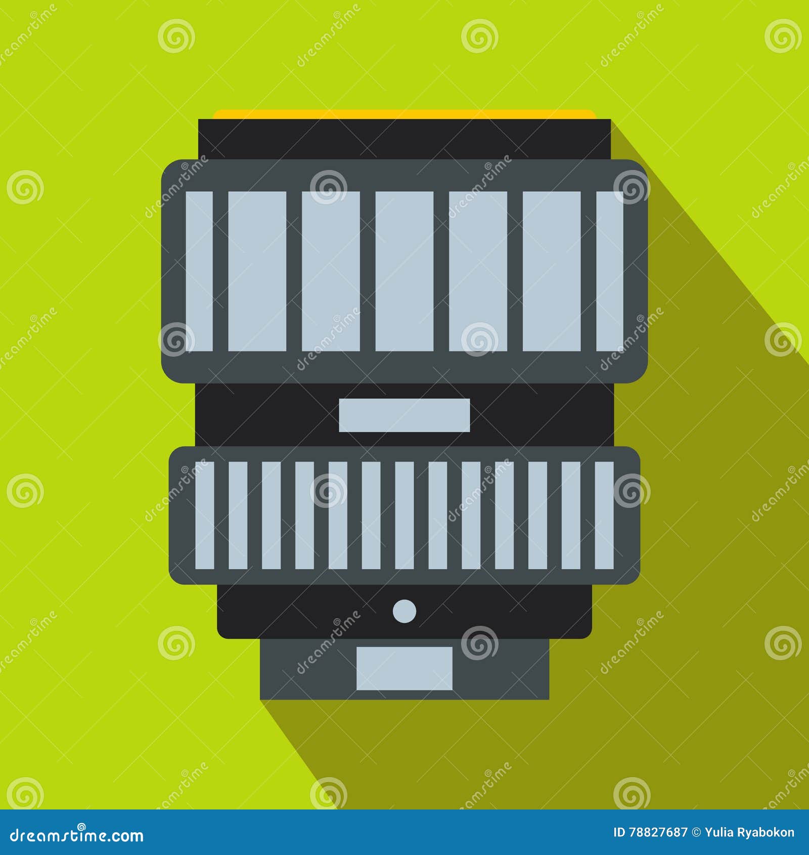 Camera Zoom Lens Icon, Flat Style Stock Vector Illustration of camera